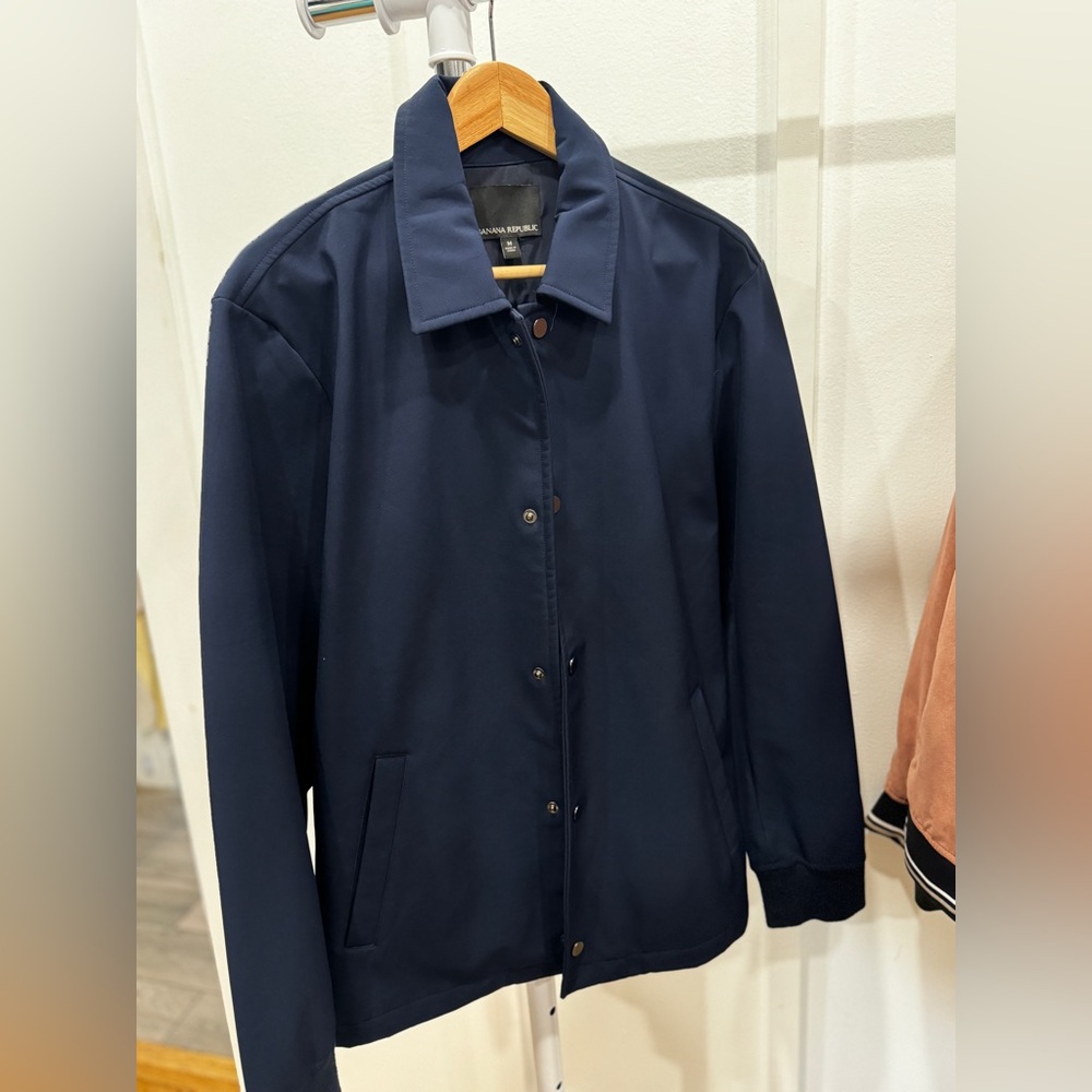 Banana Republic Navy coat. Like new, worn once, excellent condition. Size Medium